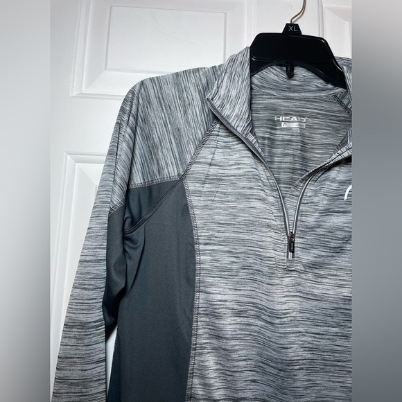 Head Womans Long Sleeve 1/2 Zip Top Sz Large NWT 2 Tone Heather Gray Dri Motion - Picture 4 of 8
